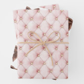 Pink Gold Tufts Brown Bow Brautparty Geschenkpapier Set (Beispiel)