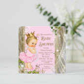 Pink Gold Tutu Princess Baby Dusche Einladung (Stehend Vorderseite)