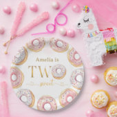 Pink Gold Two Sweet Donut Birthday Paper Teller (Party)