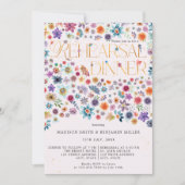Pink Gold Typografie Boho Floral Wedding Probe Einladung (Vorderseite)