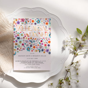 Pink Gold Typografie Boho Floral Wedding Probe Einladung