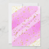 Pink Gold Unicorn Baby Sprinkle Einladung (Rückseite)