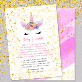 Pink Gold Unicorn Baby Sprinkle Einladung