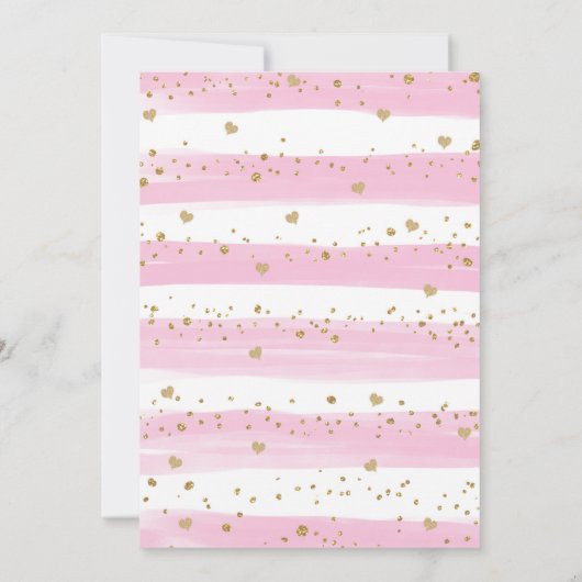 Pink Gold Valentines Woodland Drive by Baby Showro Einladung (Rückseite)