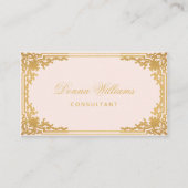 Pink Gold Vintag Elegance Calligraphy QR Code Visitenkarte (Vorderseite)