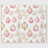 Pink Gold Vintage Weihnachtsschmuck Geschenkpapier (Flach)