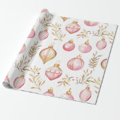 Pink Gold Vintage Weihnachtsschmuck Geschenkpapier (Ungerollt)