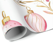 Pink Gold Vintage Weihnachtsschmuck Geschenkpapier (Rolleneckpunkt)