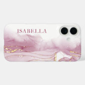 Pink Gold Wasserfarbe personalisieren Case-Mate iPhone Hülle (Rückseite (Horizontal))