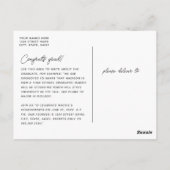 Pink Gold Watercolor Foto Abschluss Postkarte (Rückseite)