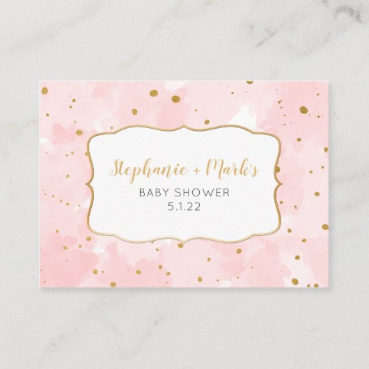 Pink Gold Watercolor Girl-Buchanfrage Visitenkarte (Rückseite)