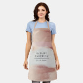 Pink Gold  Watercolor Girly Custom Branding Schürze (Getragen)