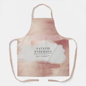 Pink Gold  Watercolor Girly Custom Branding Schürze (Vorderseite)