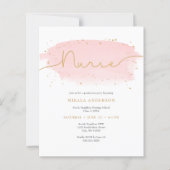 Pink Gold Watercolor Nurse Abschluss PAPIER (Vorderseite)