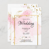 PINK GOLD WEDD Alkohol Tinte Abstrakt (Vorne/Hinten)