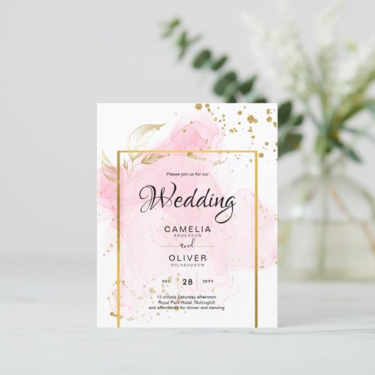 PINK GOLD WEDD Alkohol Tinte Abstrakt (Stehend Vorderseite)