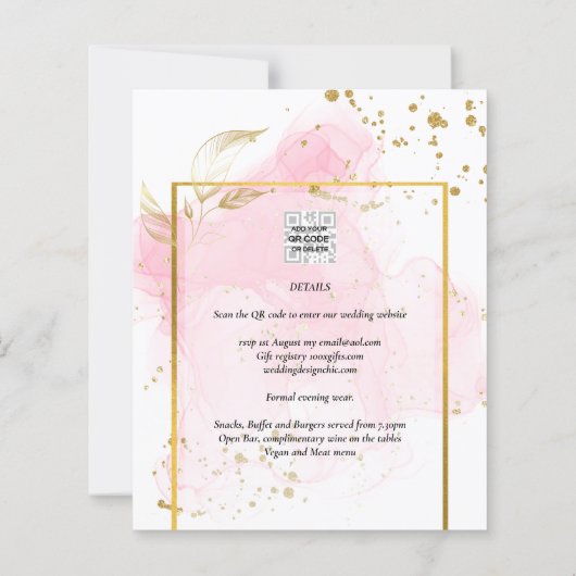 PINK GOLD WEDD Alkohol Tinte Abstrakt (Rückseite)