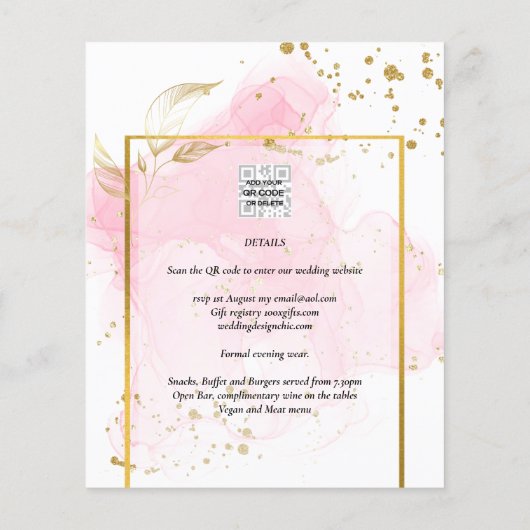 PINK GOLD WEDD Alkohol Tinte Abstrakt (Rückseite)