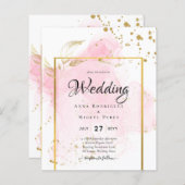 PINK GOLD WEDD Alkohol Tinte Abstrakt (Vorne/Hinten)