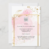 PINK GOLD WEDD Alkohol Tinte Abstrakt Einladung (Rückseite)