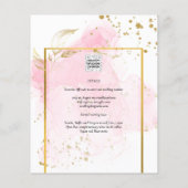 PINK GOLD WEDD Alkohol Tinte Abstrakt Flyer (Hinten)