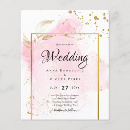 PINK GOLD WEDD Alkohol Tinte Abstrakt Flyer