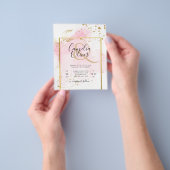 PINK GOLD WEDD Alkohol Tinte Abstrakt Flyer (Gruppe)