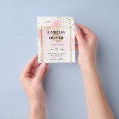 PINK GOLD WEDD Alkohol Tinte Abstrakt Flyer (Gruppe)