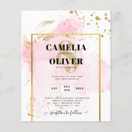 PINK GOLD WEDD Alkohol Tinte Abstrakt Flyer
