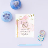 PINK GOLD WEDD Alkohol Tinte Abstrakt Flyer (Einzeln)
