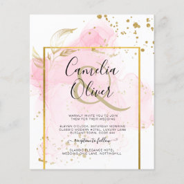 PINK GOLD WEDD Alkohol Tinte Abstrakt Flyer