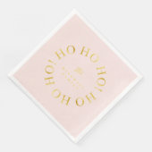 Pink Gold Weihnachten Ho Ho Ho ID1009 Serviette (Ecke)