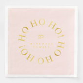 Pink Gold Weihnachten Ho Ho Ho ID1009 Serviette (Vorderseite)