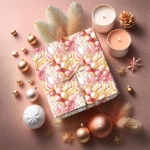 Pink Gold Weihnachten Merry Pattern#17 ID1009 Geschenkpapier