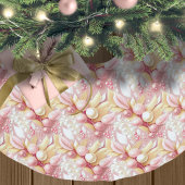 Pink Gold Weihnachten Merry Pattern#17 ID1009 Polyester Weihnachtsbaumdecke