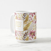 Pink Gold Weihnachten Merry Pattern#21 ID1009 Kaffeetasse (Vorderseite Links)