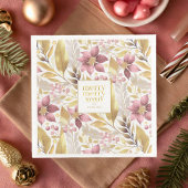 Pink Gold Weihnachten Merry Pattern#21 ID1009 Serviette