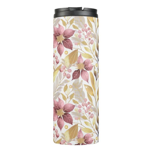 Pink Gold Weihnachten Merry Pattern#21 ID1009 Thermosbecher (Rückseite)