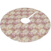 Pink Gold Weihnachten Merry Pattern#4 ID1009 Polyester Weihnachtsbaumdecke (Schrägansicht)