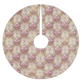 Pink Gold Weihnachten Merry Pattern#4 ID1009 Polyester Weihnachtsbaumdecke (Vorderseite)