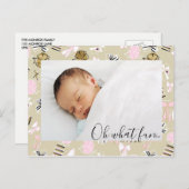 Pink & Gold Weihnachten präsentiert Foto Postkarte (Vorne/Hinten)