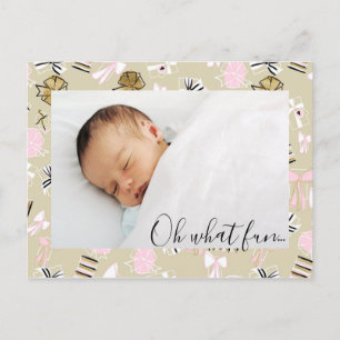 Pink & Gold Weihnachten präsentiert Foto Postkarte