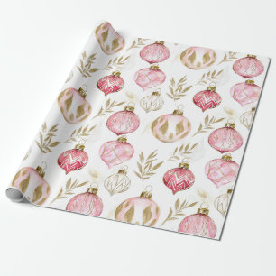Pink Gold Weihnachten Vintage Ornamente Geschenkpapier
