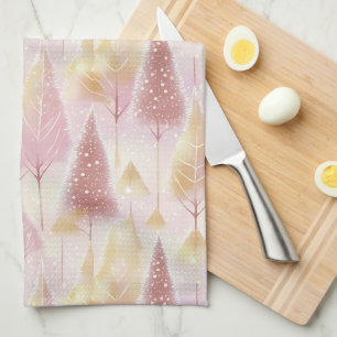 Pink Gold Weihnachtsbaum Muster#13 ID1009 Geschirrtuch