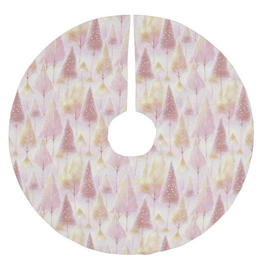 Pink Gold Weihnachtsbaum Muster#13 ID1009 Polyester Weihnachtsbaumdecke (Vorderseite)