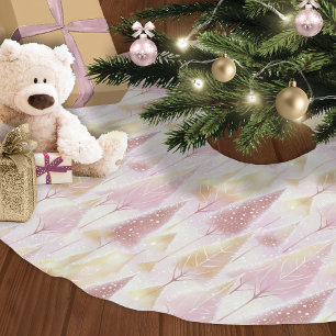 Pink Gold Weihnachtsbaum Muster#13 ID1009 Polyester Weihnachtsbaumdecke