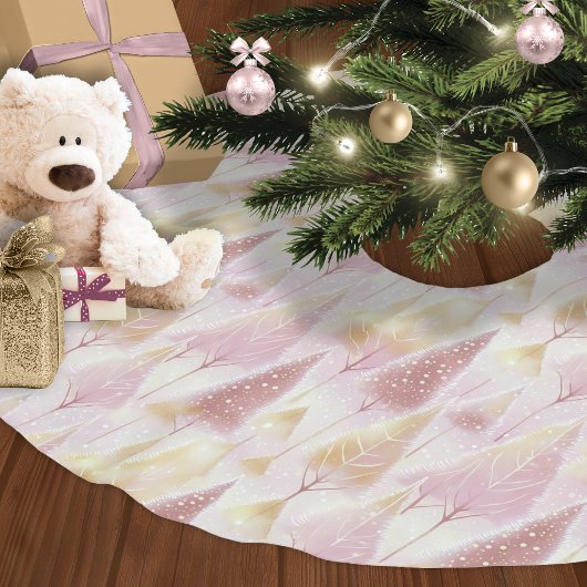 Pink Gold Weihnachtsbaum Muster#13 ID1009 Polyester Weihnachtsbaumdecke