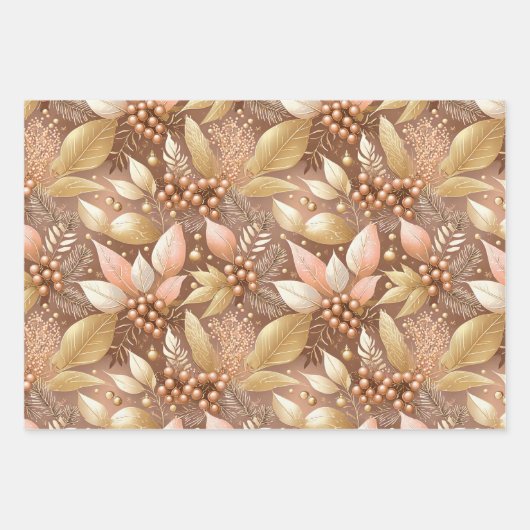 Pink Gold Weihnachtsmuster #2#8#32 ID1009 Geschenkpapier Set (Vorderseite 2)