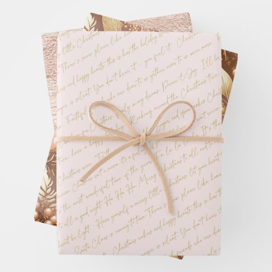 Pink Gold Weihnachtsmuster #2#8#32 ID1009 Geschenkpapier Set (Beispiel)