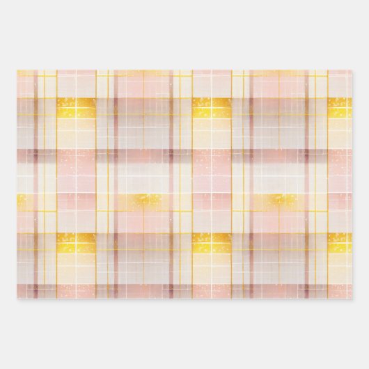 Pink Gold Weihnachtsmuster #2#8#32 ID1009 Geschenkpapier Set (Vorderseite)